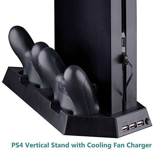 KingCool Çok Fonksiyonlu PS4 dikey stant ile soğutma Fanı Şarj PlayStation 4 Konsolu Soğutucu Dualshock 4 Kontrolörleri şarj