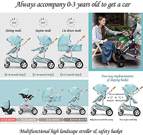 KAMWD Arabası Toddlers Bebek araba Koltukları için 3-in-1umbrella Arabası Hafif Katlanabilir Puset için Erkek Kız Yenidoğan