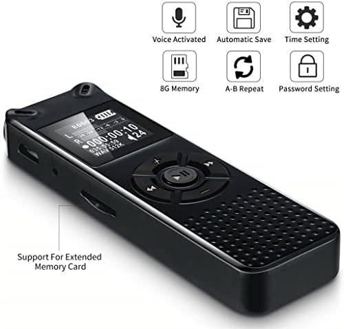 VoiceTracer Profesyonel Ses Aktive Dijital Ses Kaydedici Kayıt Kulaklık WAV MP3 Çalar (Renk: gösterildiği Gibi, Boyutu: 32