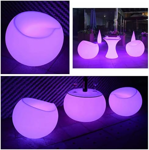 Değişen LED ışık Up Mobilya Yuvarlak Yumurta Şekli Sandalye Pub Kulübü Salonu Parti Koltuk (Top Sandalye)