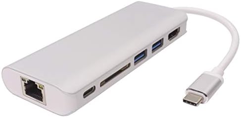 Gigabit rj45'li Premium Kablo USB-C Yuvası, 4K HDMI, 2X USB 3.0, SD, PD, Video ile Uyumlu 4K 2160p, Full HD 1080p, USB 3.1