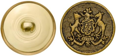 C & C Metal Ürünler 5160 Çerçeveli At Tepesi Metal Düğme, Boyut 45 Ligne, Antik Altın, 36'lık Paket