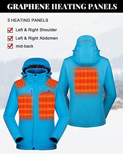 Venustas kadın ısıtmalı ceket ile pil paketi 7.4 V, rüzgar geçirmez Elektrik yalıtımlı ceket ile ayrılabilir Hood Slim Fit