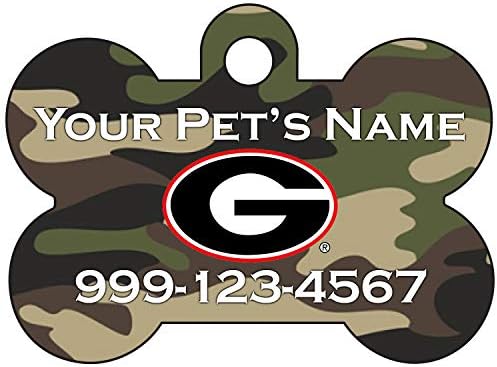 Georgia Bulldogs Resmi Lisanslı Camo Pet Id Köpek Etiketi / Evcil Hayvanınız için Kişiselleştirilmiş