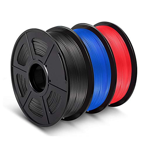 PLA Plus Filament 1.75 mm, Geliştirilmiş Pla'nın Tokluğu, 3D Yazıcı Filamenti, 1kg3 Rulolar - 1 Siyah 1 Mavi 1 kırmızı