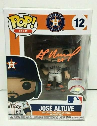 Jose Altuve İmzalı Houston Astros Beyzbol Funko POP * Beyaz Forma 12 BAS İmzalı Major league Baseball Figürleri