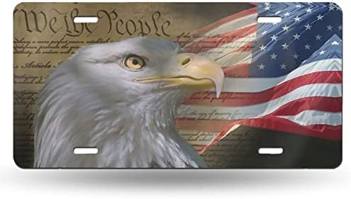 Kel Kartal Amerikan Bayrağı ABD Bayrağı Alüminyum-1 Yenilik Alüminyum Ön el tutamağı kapağı Dayanıklı ve Güçlü Metal Dekoratif