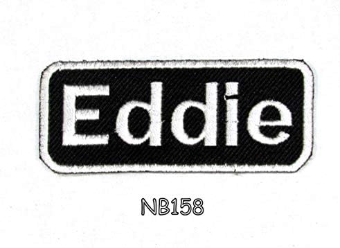 Kenarlıklı Siyah üzerine Eddie Beyaz Ceket Yelek için İsim Etiketi Yama Dikmek