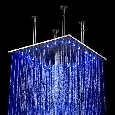 Paslanmaz çelik duş renk değiştiren LED lamba 20 inç