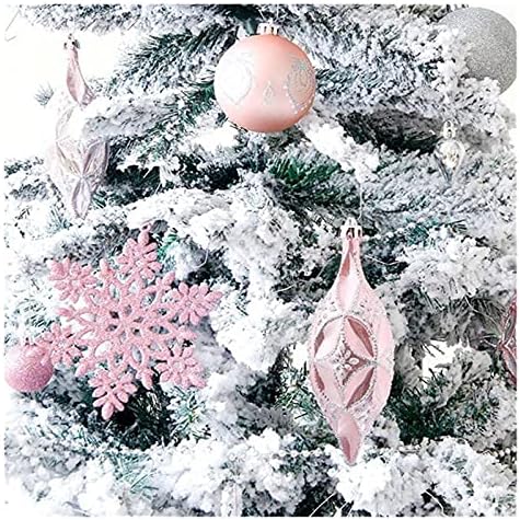 HUALIAN Noel Süsler 50 adet Noel Topları Süsler Pembe Noel Ağacı Kolye Süslemeleri Büyük Asılı PVC Topu Bauble Noel Ev Partisi