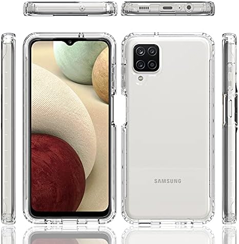 Samsung Galaxy A12 için Tasarlanmış Morjgin Kristal Berraklığında Kapak, 2 in 1 Koruyucu, Çift Katmanlı Sert PC + TPU Ağır