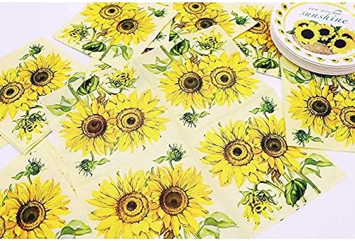Ayçiçeği Parti Peçeteleri-Sen Benim Güneş Işığımsın Tasarım Peçeteler Piknik ve yaz partisi için 20 adet Set