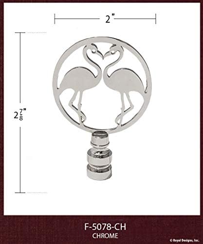 Royal Designs Inc Dekoratif Öpüşme Flamingolar Lamba Finial Setleri (Krom, 1 Paket)