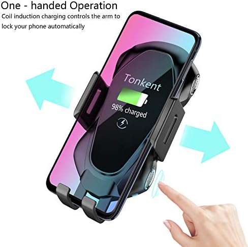 Tonkent kablosuz araba şarjı Otomatik Sıkma araç şarj aleti yuvası için Uyumlu iPhone Xs/Max/X/XR / 8 / 8 Artı Samsung Galaxy