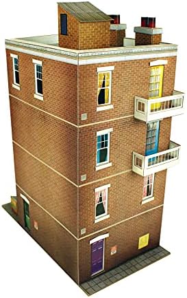 CityBuilder Apartman Karton Model Yapımı Kiti-O Ölçekli Model Demiryolu Binası