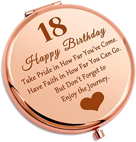 18th Doğum Günü Hediyesi için Kız Kompakt Makyaj Aynası İlham Hediye Mutlu 18th Doğum Günü Partisi Hediye 18 Yaşındaki doğum