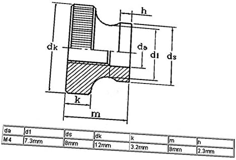 X-DREE 2 Pcs M4 304 paslanmaz çelik Metrik tırtıllı başparmak fındık için 3D yazıcı ısıtmalı yatak (2 piezas M4 304 de acero